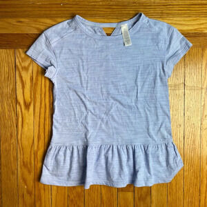 Ivivva Heathered Blue Peplum Tee, size  10